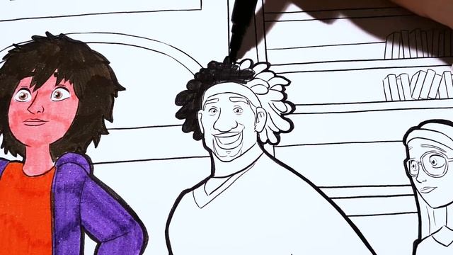 Disney Big Hero 6 Cartoon Coloring Pages | How to Color Hiro Baymax and Friends | Coloring смотреть онлайн