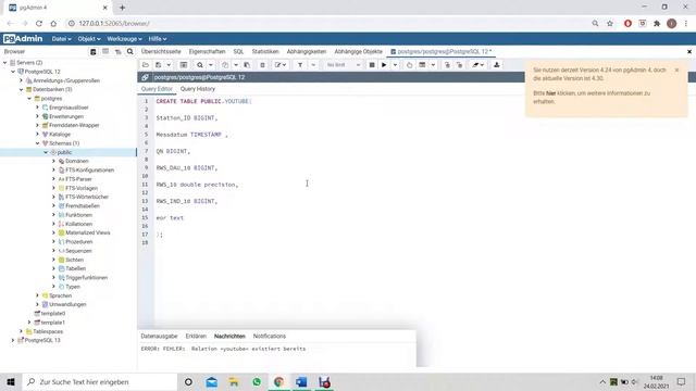 PostgreSQL Tabelle erzeugen und einbinden ! смотреть онлайн