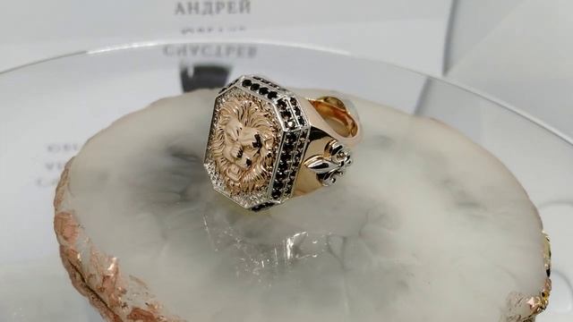 Золотая печатка со львом с раухтопазами. 23 грамма смотреть онлайн
