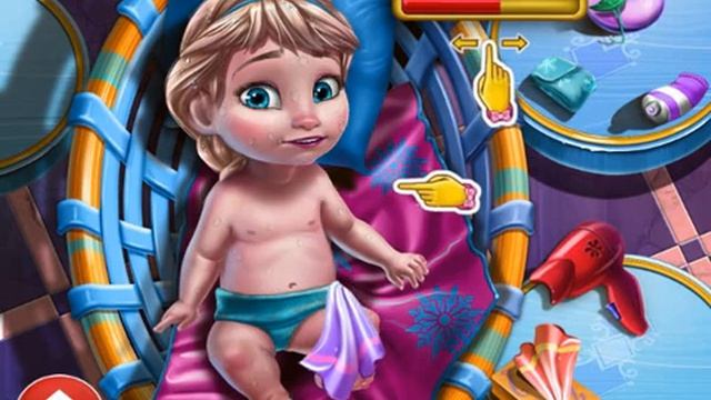Игра Снежная Королева: Помой Ребенка // Game Snow Queen: Wash the Baby смотреть онлайн
