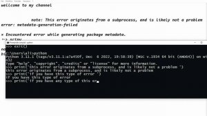 subprocess error with pip install