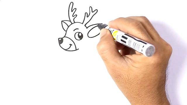 How to DRAW a REINDEER Easy Step by Step Animal Drawing смотреть онлайн