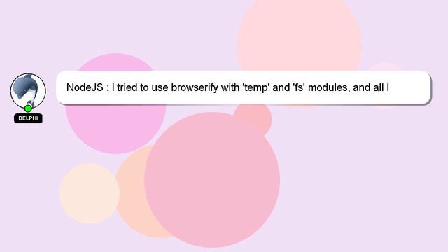 NodeJS : I tried to use browserify with 'temp' and 'fs' modules, and all I got was this lousy error смотреть онлайн