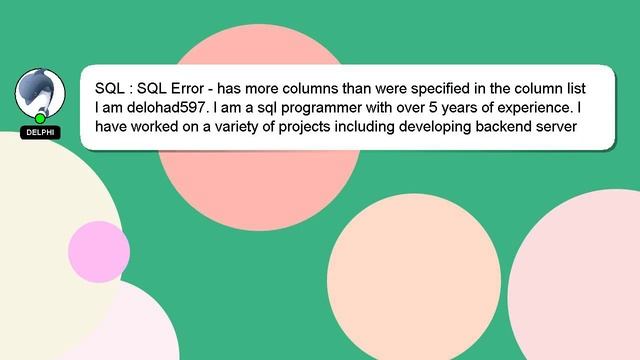 SQL : SQL Error - has more columns than were specified in the column list смотреть онлайн
