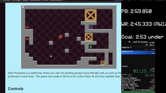 Start Powerless Any% No Speedup 2:51 смотреть онлайн