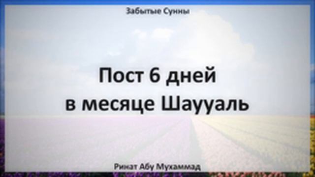 40. Пост 6 дней в месяце Шаууаль || Ринат Абу Мухаммад смотреть онлайн