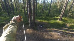 Тренировка стрельбы из рогатки на большое расстояние.Манекен.