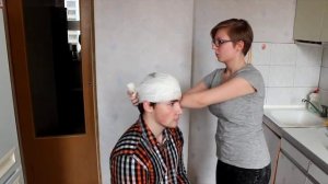 Повязка «Шапочка Гиппократа» одним бинтом