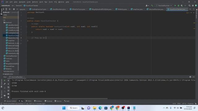 Equal Sum Checker || Methods In Java Exercise 7 смотреть онлайн