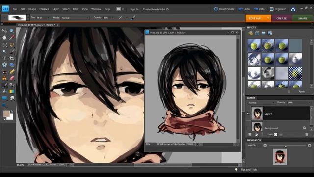 Mikasa Speedpaint (Photoshop Elements) смотреть онлайн