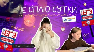 study vlog // учусь всю ночь, егэ, домашнее обучение ♡