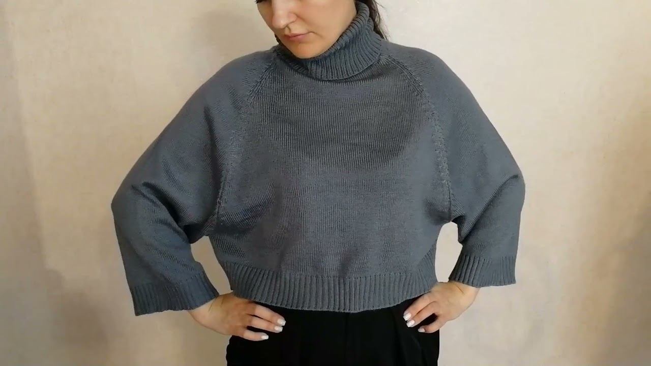 Свитер Катрин. Заниженная пройма регланом, рукав три четверти смотреть онлайн