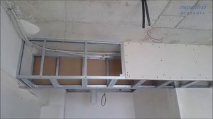 короб из гипсокартона и закладная под дверь-купе. Gypsum board install