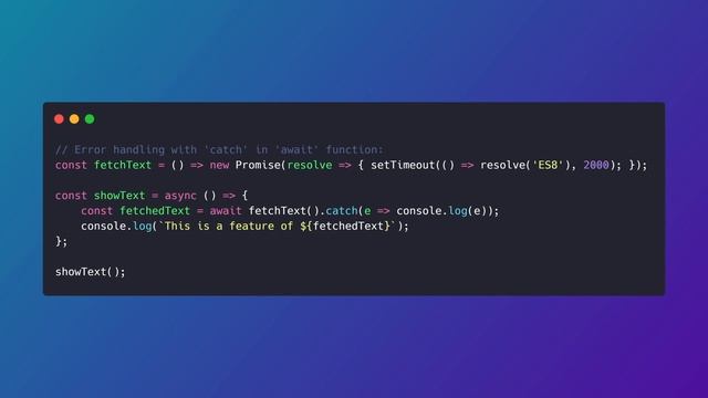 ES7-ES9 #5 Асинхронная обработка ошибок (Async Errors Handling & Promise "finally") смотреть онлайн