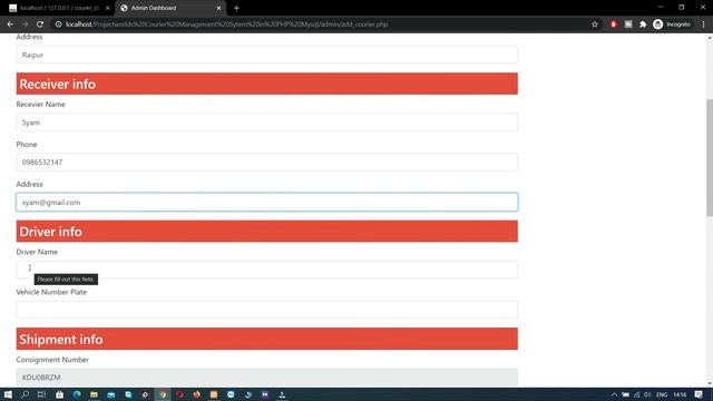 Courier Management System Project in PHP смотреть онлайн