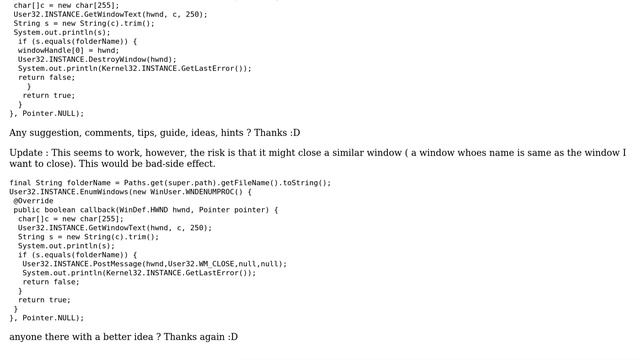 Close explorer window created from Java смотреть онлайн