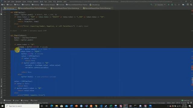 Python Recursive Descent Parsing Calculator (Part 8 Extend-ability Pt 1) смотреть онлайн
