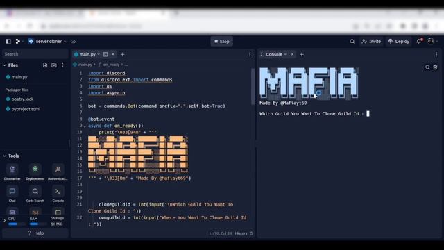 Discord Server Cloner | @mafiayt69 смотреть онлайн