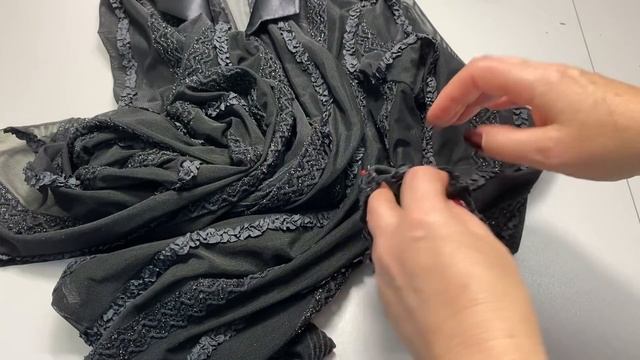 Обработка манжет и воротника с цельнокроеной стойкой. Шью нарядную рубашку. смотреть онлайн