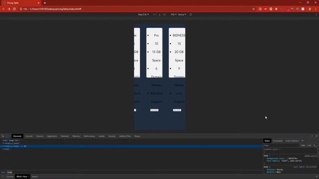 Responsive Pricing Table Using HTML and CSS смотреть онлайн