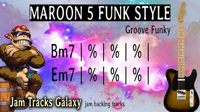 MAROON 5 (Moves Like Jagger) STYLE Groovy Funk Jam Backing Track in Bm (128 bpm) смотреть онлайн