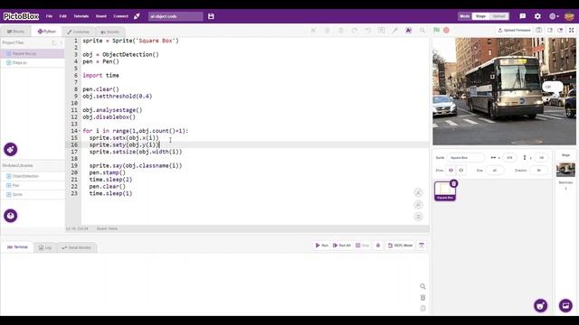 AI OBJECT DETECTOR USING PYTHON IN PICTOBLOX смотреть онлайн