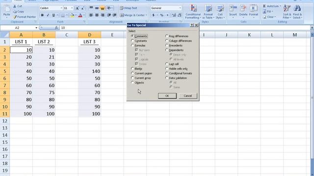 Identify Differences in Excel List using Go To Special смотреть онлайн