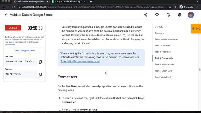 Validate Data in Google Sheets GSP1062 смотреть онлайн