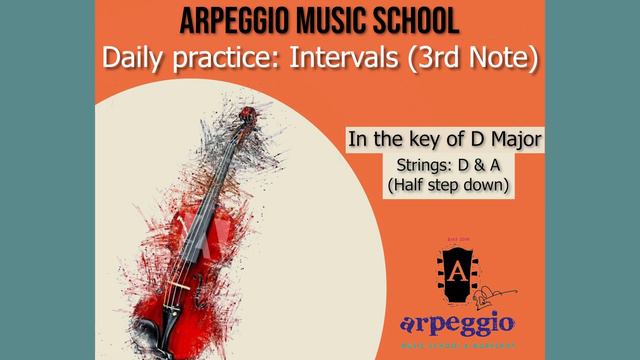 Daily Violin Practice | Play Along With The Video | Intervals | D Major Scale | Strings D & A |