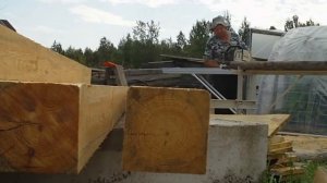 мини пилорама Logosol M5, первая проба(Логосоль М5)(sawmill M5)