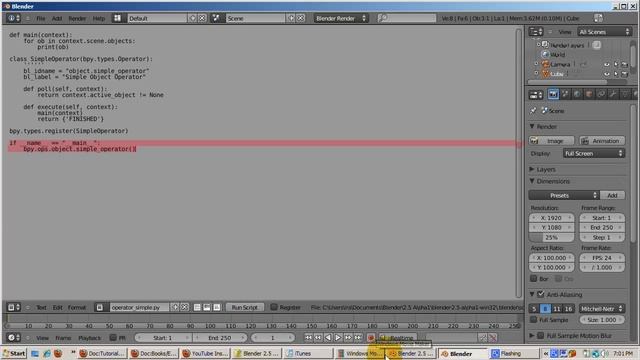 Ira Krakow's Blender 2.50 Python Part 3 (Operators) смотреть онлайн