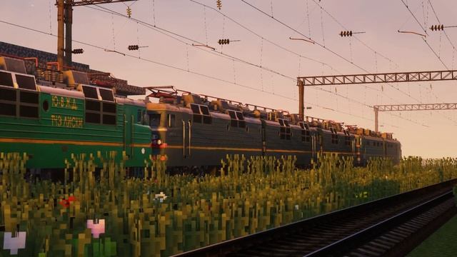 2эс4к-001 со сплоткой локомотивов вл80 #mafмжд #maf #minecraft #minecrafttrain смотреть онлайн