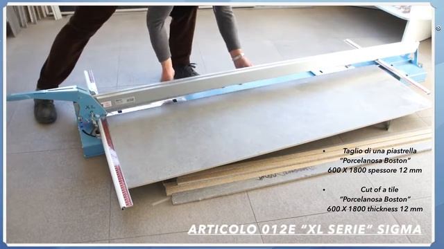 Cięcie Płytki Porcelanosa  Boston O Długości 180 Cm I Grubości 12 Mm Za Pomocą Urządzenia SIGMA XL