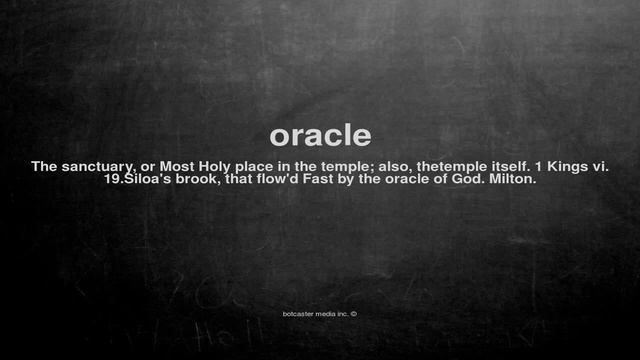 What does oracle mean смотреть онлайн