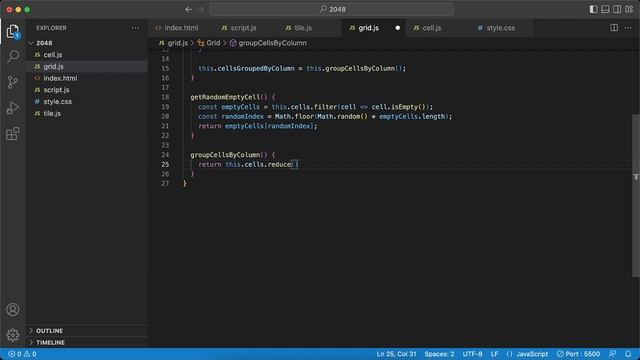 2048 на JavaScript разработка игры смотреть онлайн