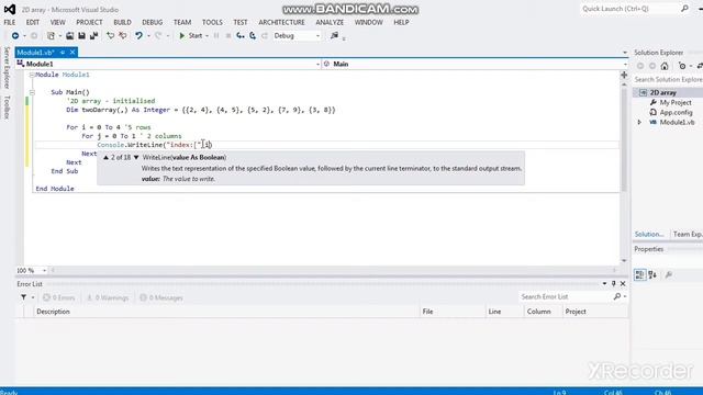 2 Dimensional Arrays in Vb.Net (initialized) смотреть онлайн
