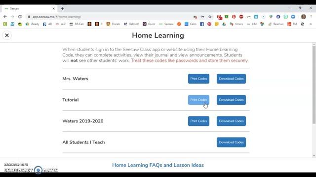 Home Learning Codes from SeeSaw смотреть онлайн