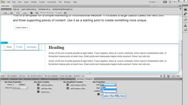 Creating a Vertical Sidebar Nav using DMXzone Bootstrap 3 Navigation смотреть онлайн