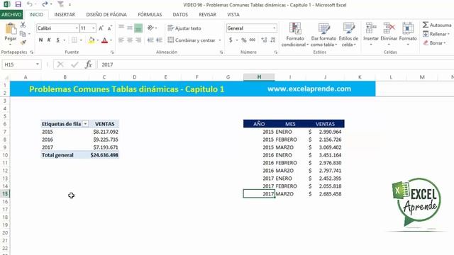 Problemas Comunes Tablas dinámicas | Capitulo 1 | Excel Aprende смотреть онлайн