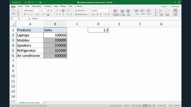 How to Multiply an Entire Column by a Number in Excel | 3 Easy Steps смотреть онлайн