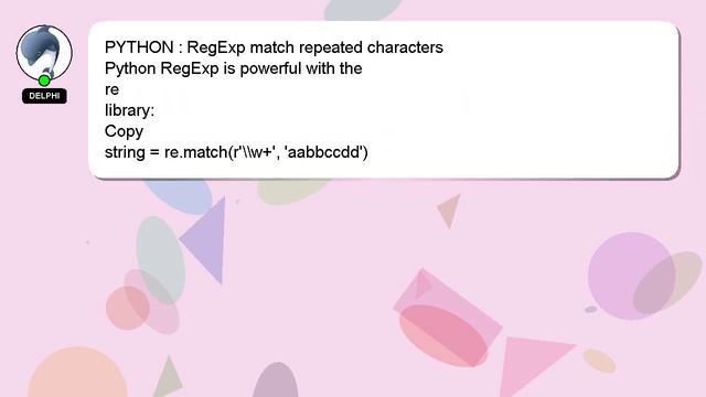 PYTHON : RegExp match repeated characters смотреть онлайн