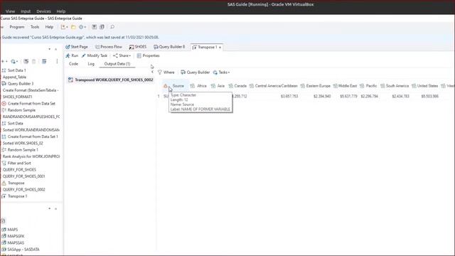 ? CURSO SAS ENTERPRISE GUIDE PORTUGUÊS | COMO TRANSPOR DADOS PROC TRANSPOSE смотреть онлайн