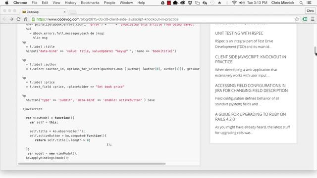 Client side JavaScript: Knockout in practice смотреть онлайн
