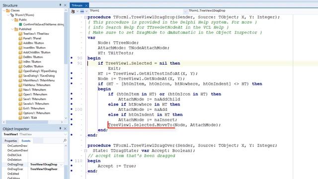 Delphi TreeView Programming: Mouse Drag and Drop смотреть онлайн