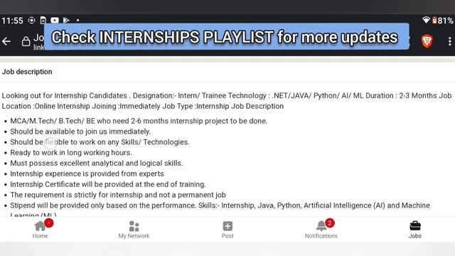 FREE JAVA ONLINE INTERNSHIP WITH STIPEND AND CERTIFICATE| FREE JAVA ONLINE / OFFLINE INTERNSHIP смотреть онлайн