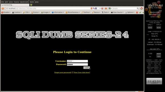 sqli-labs series part 17 (second order injections) смотреть онлайн