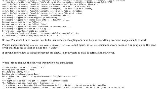 Ubuntu: Problem with apt-get -f install смотреть онлайн