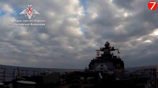 "Маршал Шапошников" произвел пуск ракеты комплекса "Ответ". смотреть онлайн
