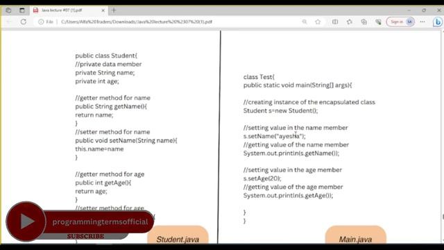 Oop in java tutorial | encapsulation in java | getter setter method in java смотреть онлайн