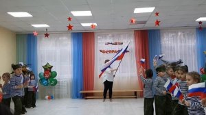 танец на 23 февраля с флажками в детском саду